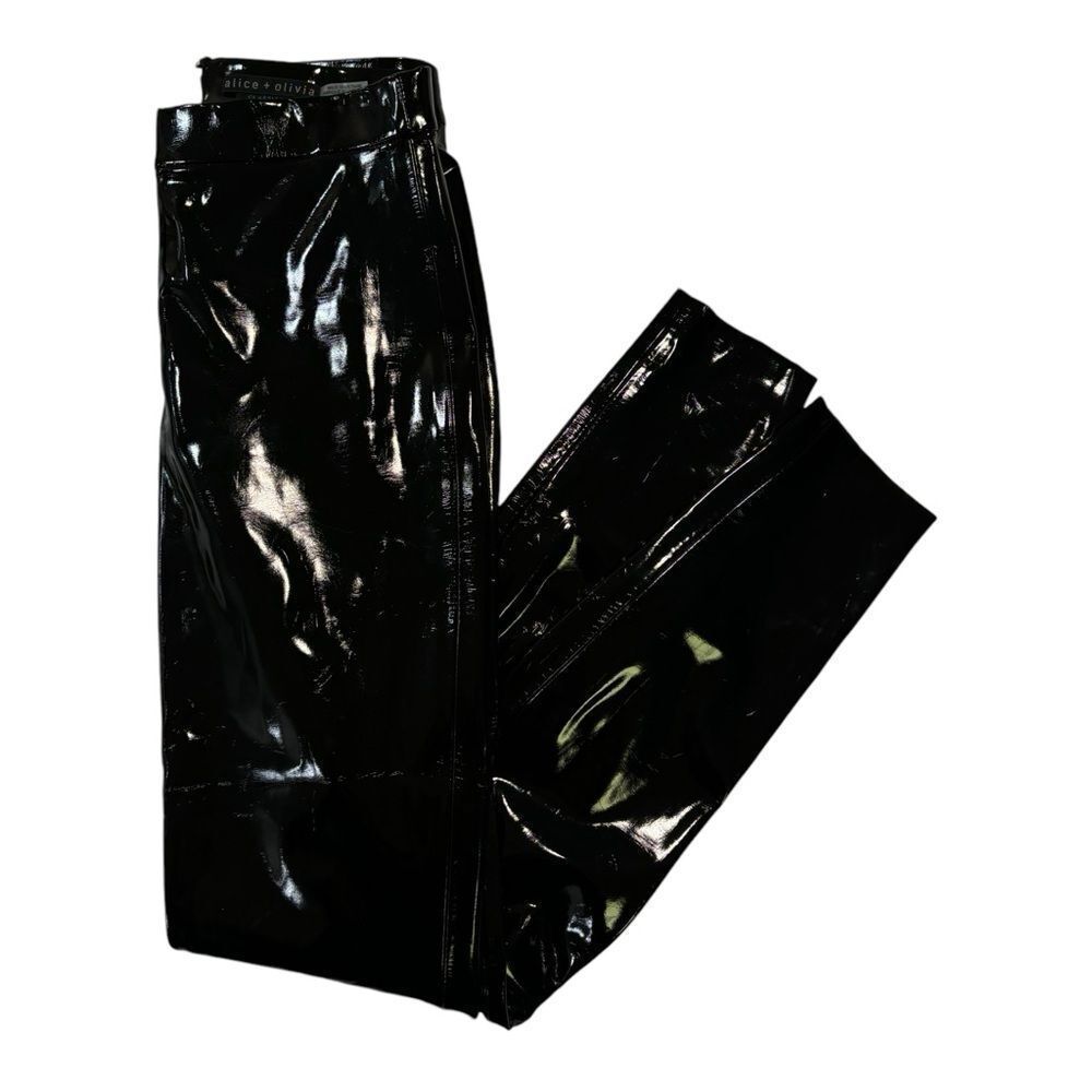 Alice + Olivia Classics Black Latex Pants |Size: 0|